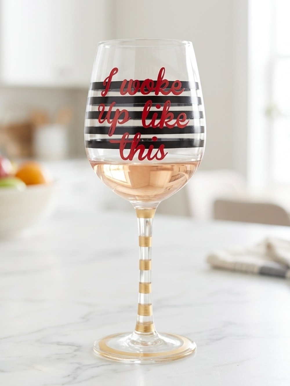 I Woke Up Like This Novelty Wine Glass Funny Gift Barware